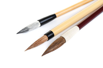 closeup writing brush