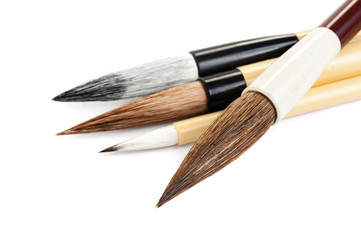 closeup writing brush