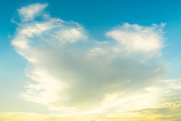 Fototapeta premium The blue backdrop has some clouds.