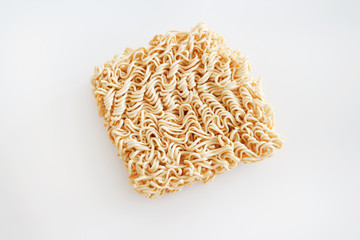 Dry noodle isolated on white background.