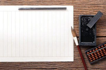 closeup writing brush