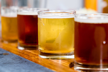 A colorful beer sampler