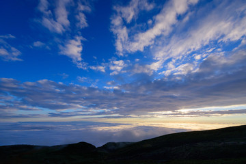夕日と雲海　白山室堂からの眺め