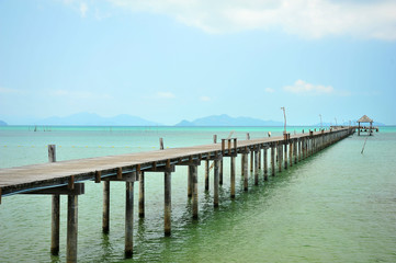 Naklejka premium Wooden Piers on Tropical Islands