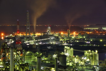 苅田の工場夜景（福岡県苅田町）