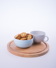 cookies or Tea and cookies on background.