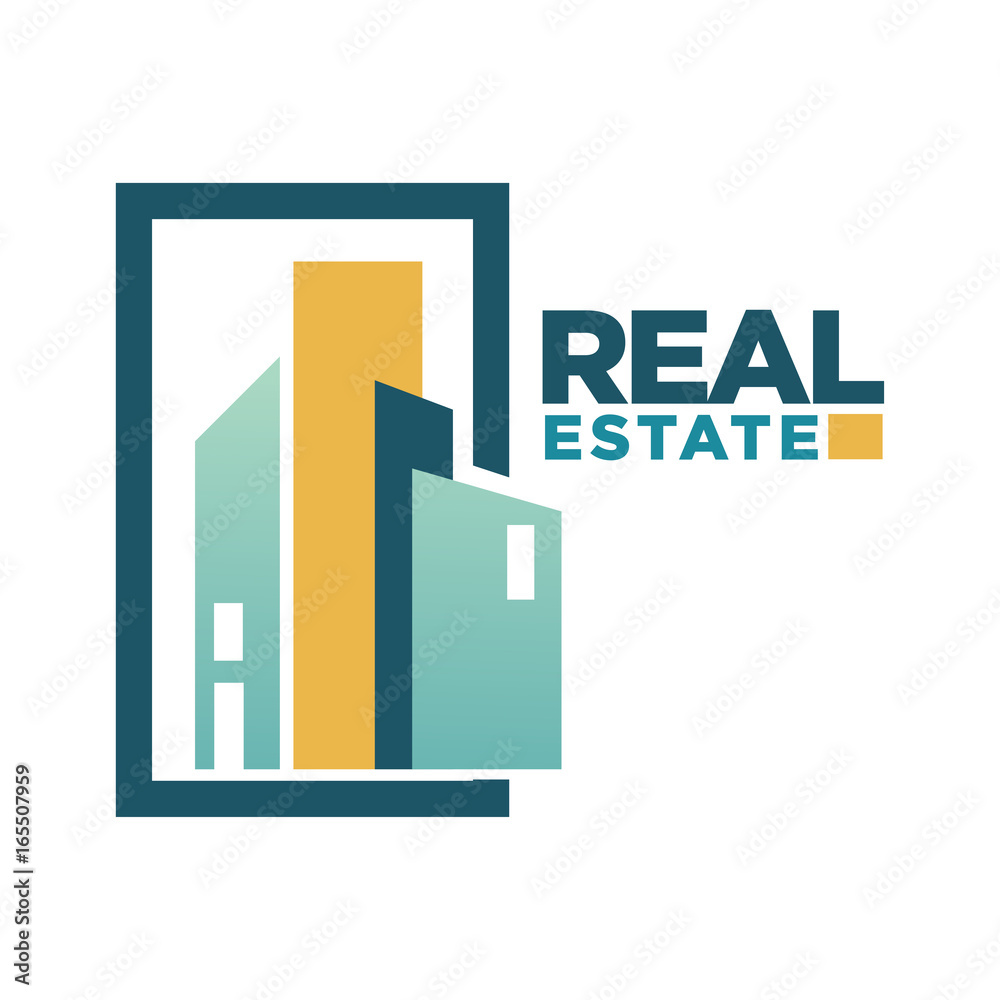 Sticker Real estate vector icon template for building agency or residence construction company - Stickers