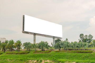 billboard blank on countryside road for advertising background