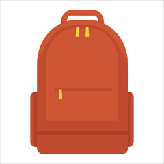 Tourist backpack or hike bags, knapsacks icon. Vector illustration, flat design.