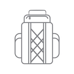 Tourist backpack or hike bags, knapsacks linear icon. Vector illustration, flat design.