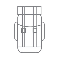 Tourist backpack or hike bags, knapsacks linear icon. Vector illustration, flat design.