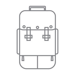 Tourist backpack or hike bags, knapsacks linear icon. Vector illustration, flat design.