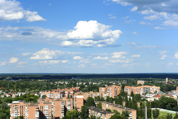 Fototapeta na wymiar Scenic view of Poltava City on a cloudy day in Ukraine