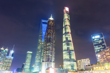 Beautiful city architecture night view in Shanghai,China