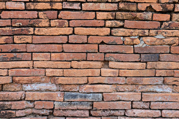 Background of Grunge Old brick wall.