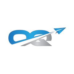Fototapeta na wymiar OQ initial letter logo origami paper plane