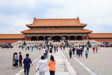 Huge Hall in The Forbidden City in Beijing, China