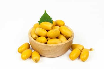 Raw yellow date palm or Dates, healthy fruit