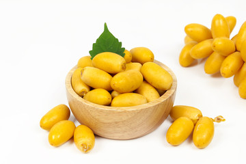 Raw yellow date palm or Dates, healthy fruit