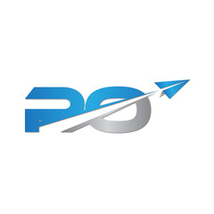 PO initial letter logo origami paper plane