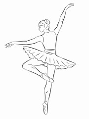 illustration of ballerina, vector draw