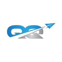 Fototapeta na wymiar QQ initial letter logo origami paper plane
