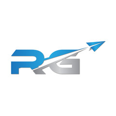 RG initial letter logo origami paper plane
