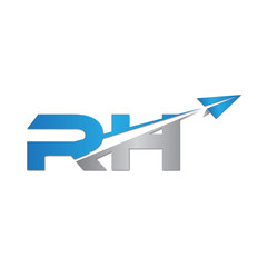 RH initial letter logo origami paper plane