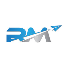 RM initial letter logo origami paper plane