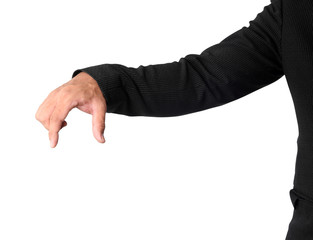 Hand picking something with space isolated and clipping path.