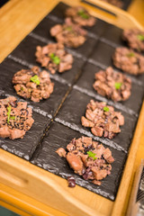 Tuna Tartare served on slate plates