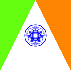 15th August, the Independence day of India with colors green, orange and white