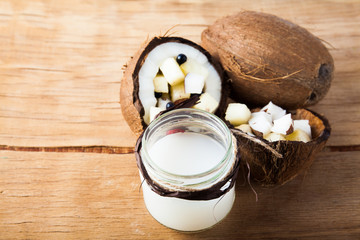 Ripe coconut close up