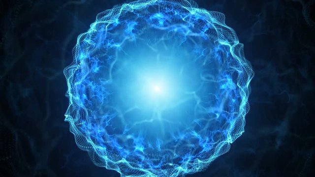 Blue plasma sphere with energy charges