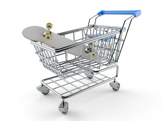 Shopping cart with skateboard © Talaj