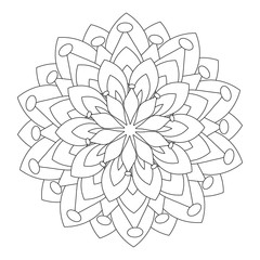 Flower Mandala vector illustration. Oriental pattern, vintage decorative elements. Islam, Arabic, Indian, moroccan, turkish ottoman motifs Coloring page
