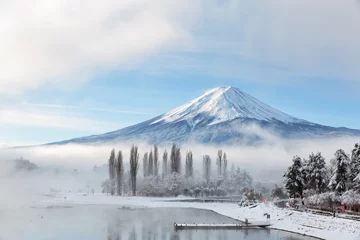 Papier Peint photo Japon Fuji de montagne et lac Kawaguchi, Japon