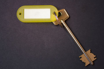 Key with a blank tag. Add your text on the tag.