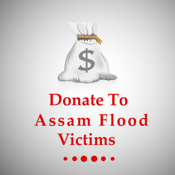 Illustration of sack for flood in Assam background