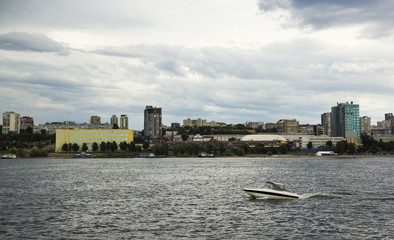 Obraz premium Samara city and Volga river, Russia.