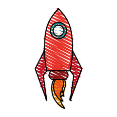 isolated rocket space ship