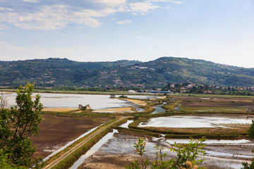 Naklejka premium Secovlje Saltpans Natural Park