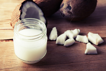 Ripe coconut close up