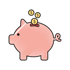 piggy savings isolated icon vector illustration design