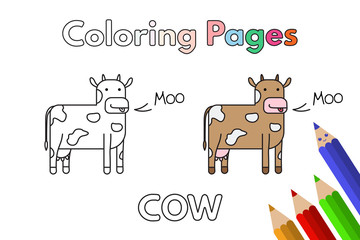 Cartoon Cow Coloring Book