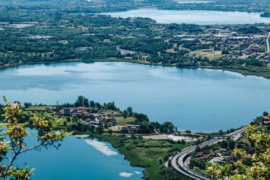 Panoramic view of Monte Barro. 3 lakes
