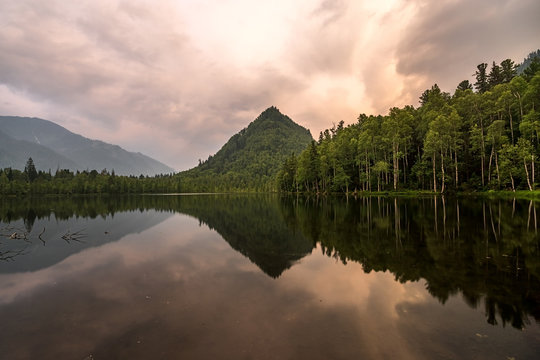 Mountain Cap of Monomakh reflected in the lake