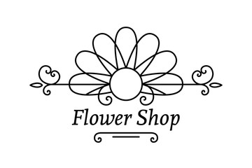 Vector Flower Shop Emblem