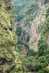 Fototapeta na wymiar The rocky hill near Seixal on Madeira. Portugal