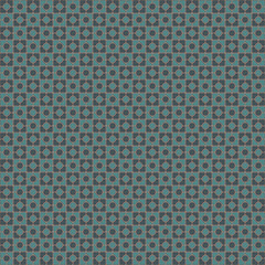 Blue color square chain abstract background. Mosaic wallpaper. Seamless pattern with symmetric geometric ornament.